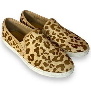 Splendid | Animal Hair Leopard Leather Slip On Fashion Sneakers | Size 7.5
